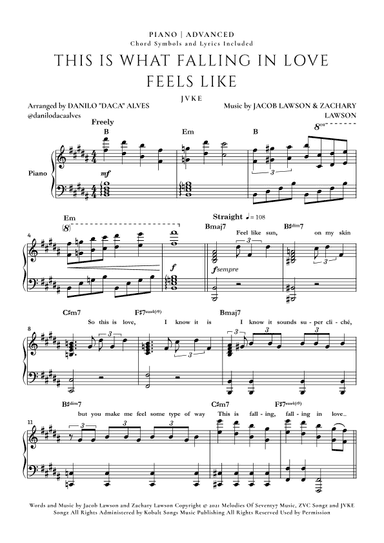 This Is What Falling In Love Feels Like (arr. Danilo "Daca" Alves)