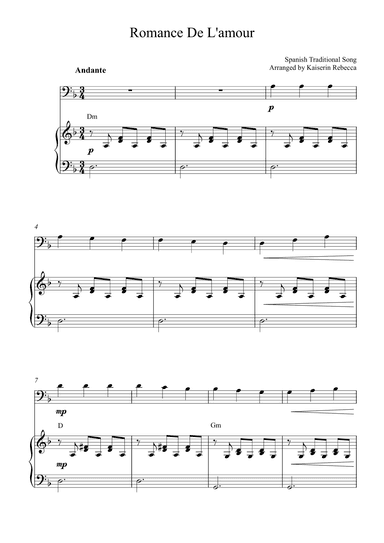 Romance de L'amour (arr. Kaiserin Rebecca)