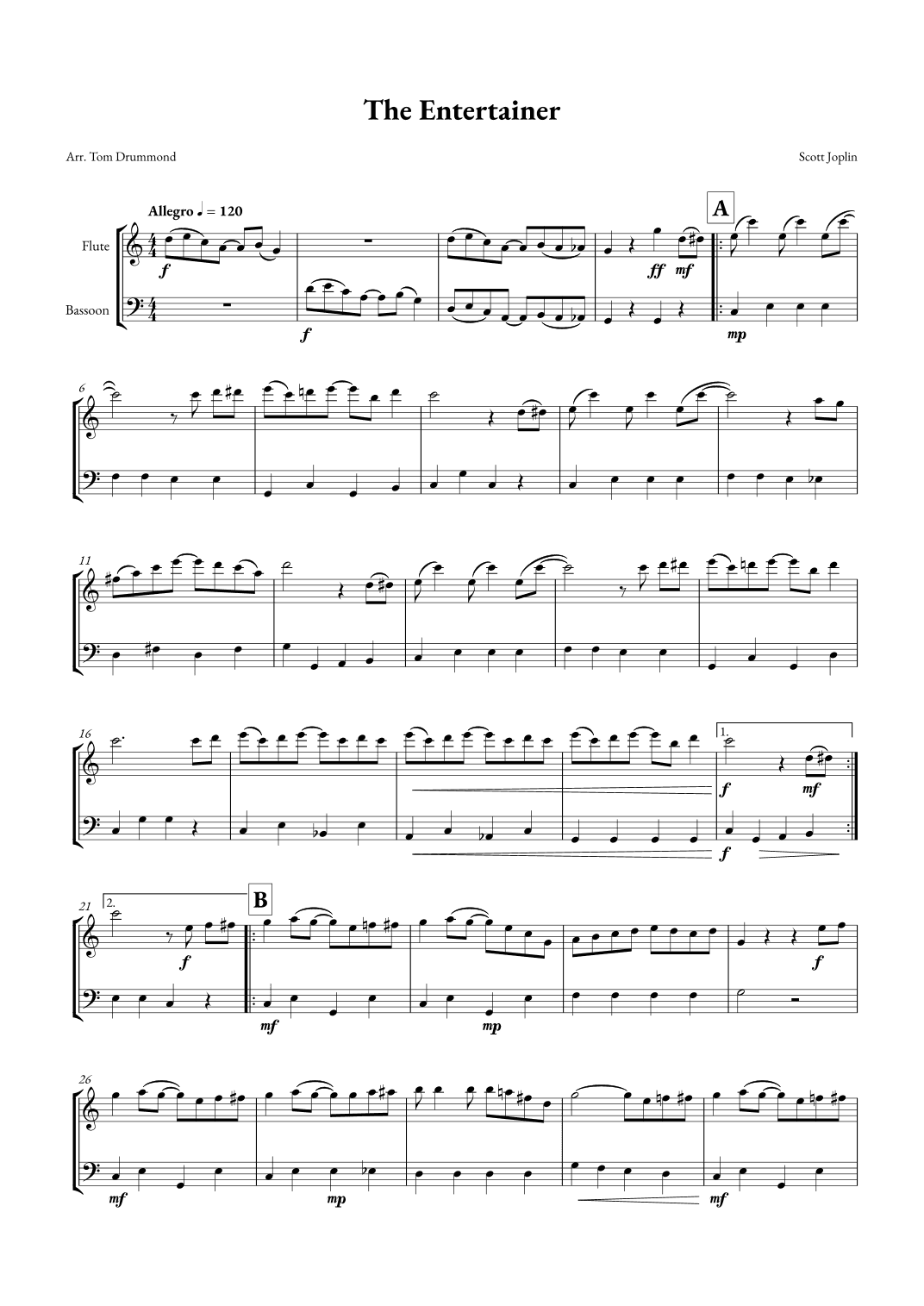 The Entertainer (arr. Tom Drummond)