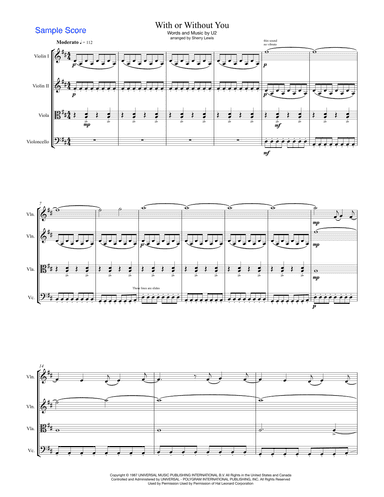 With Or Without You (arr. Sherry Lewis)