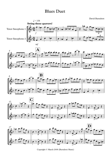 Blues Duet for Tenor Saxophone