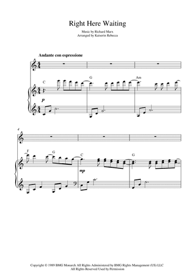 Right Here Waiting (arr. Kaiserin Rebecca)