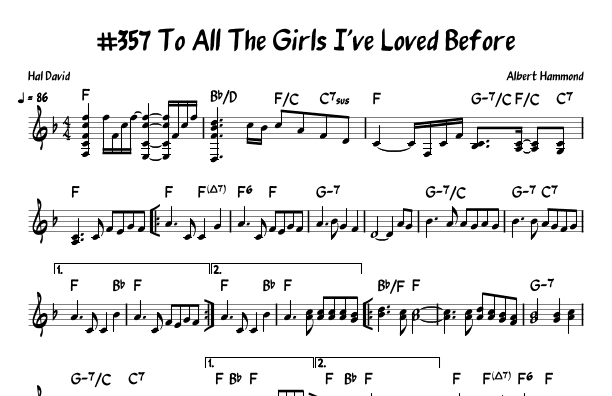 You Brought A New Kind Of Love To Me (arr. arr. by John Fries)