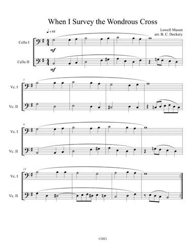 When I Survey the Wondrous Cross (Cello Duet) (arr. B. C. Dockery)