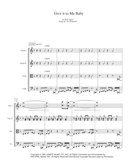 Give It To Me Baby (arr. Joe Deninzon)