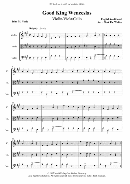 Good King Wenceslas (arr. Gert Th. Walter)