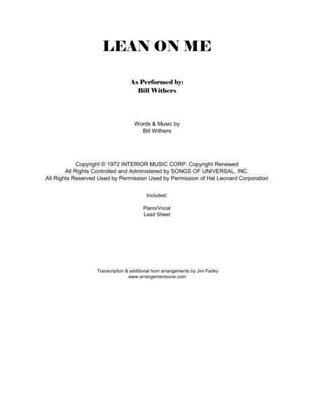 Lean On Me (arr. Jim Farley www.arrangementsone.com)