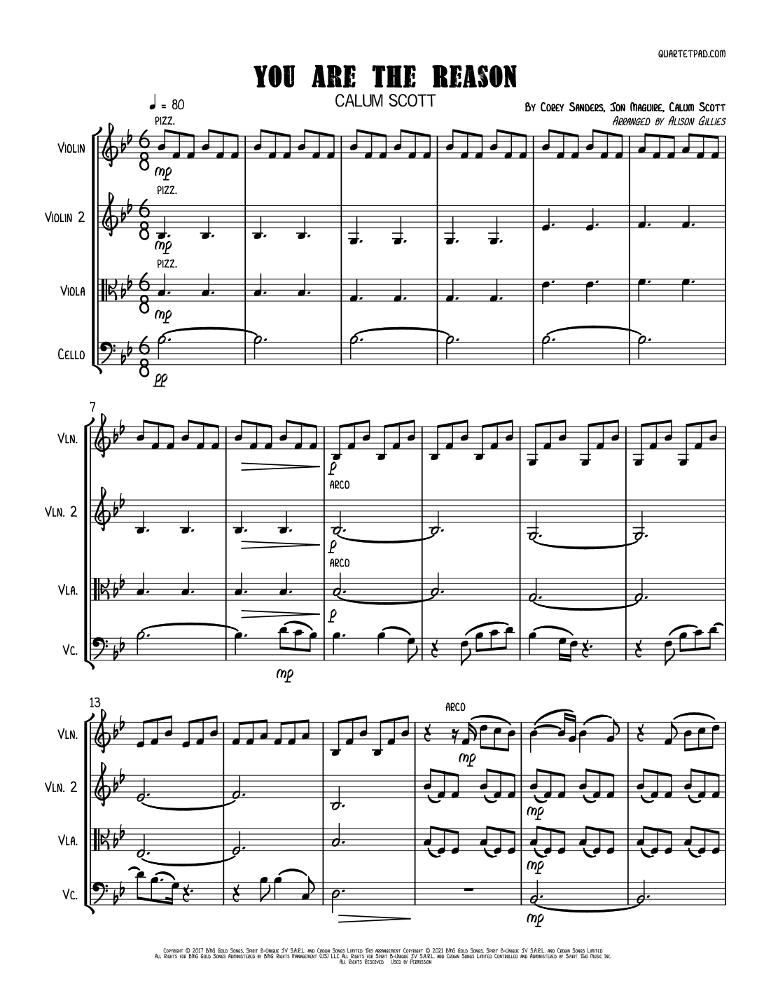 You Are The Reason (arr. Alison Gillies)