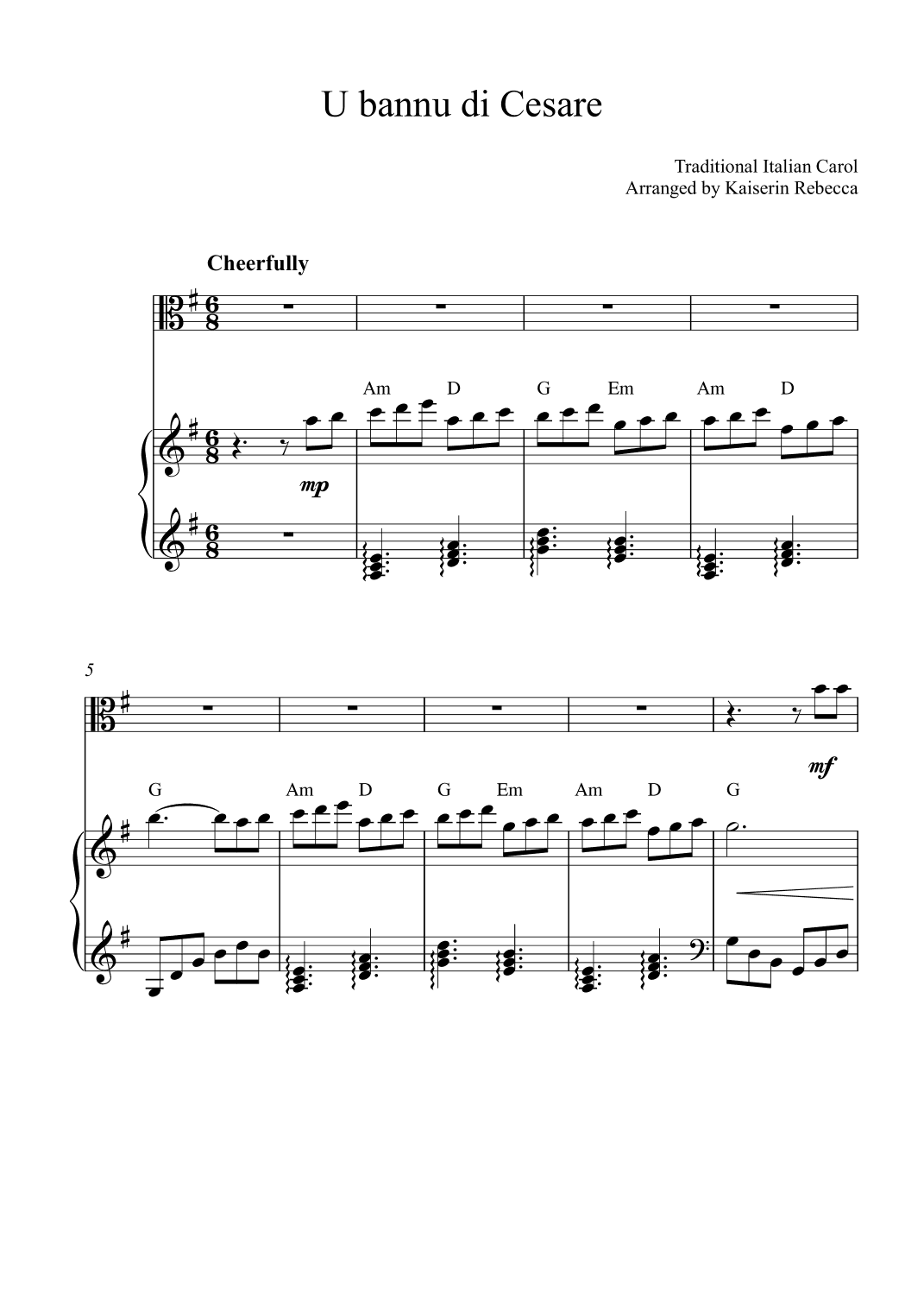 U bannu di Cesare (arr. Kaiserin Rebecca)