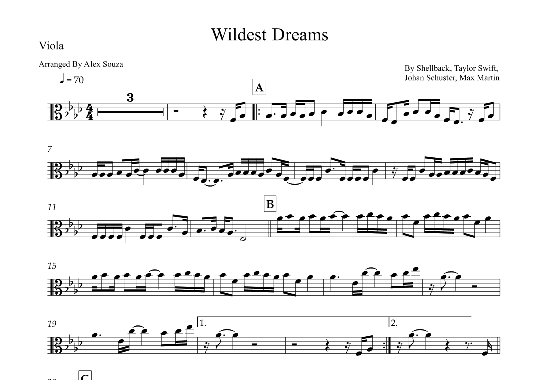 Wildest Dreams (arr. Alex Souza)