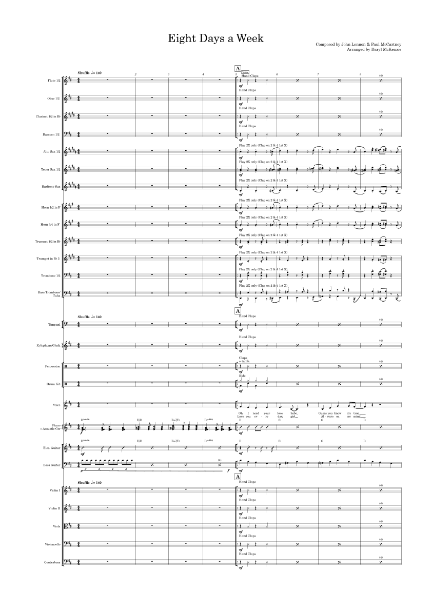 Eight Days A Week (arr. Daryl McKenzie)