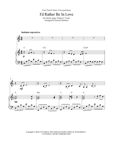 I'd Rather Be In Love (arr. Kaiserin Rebecca)