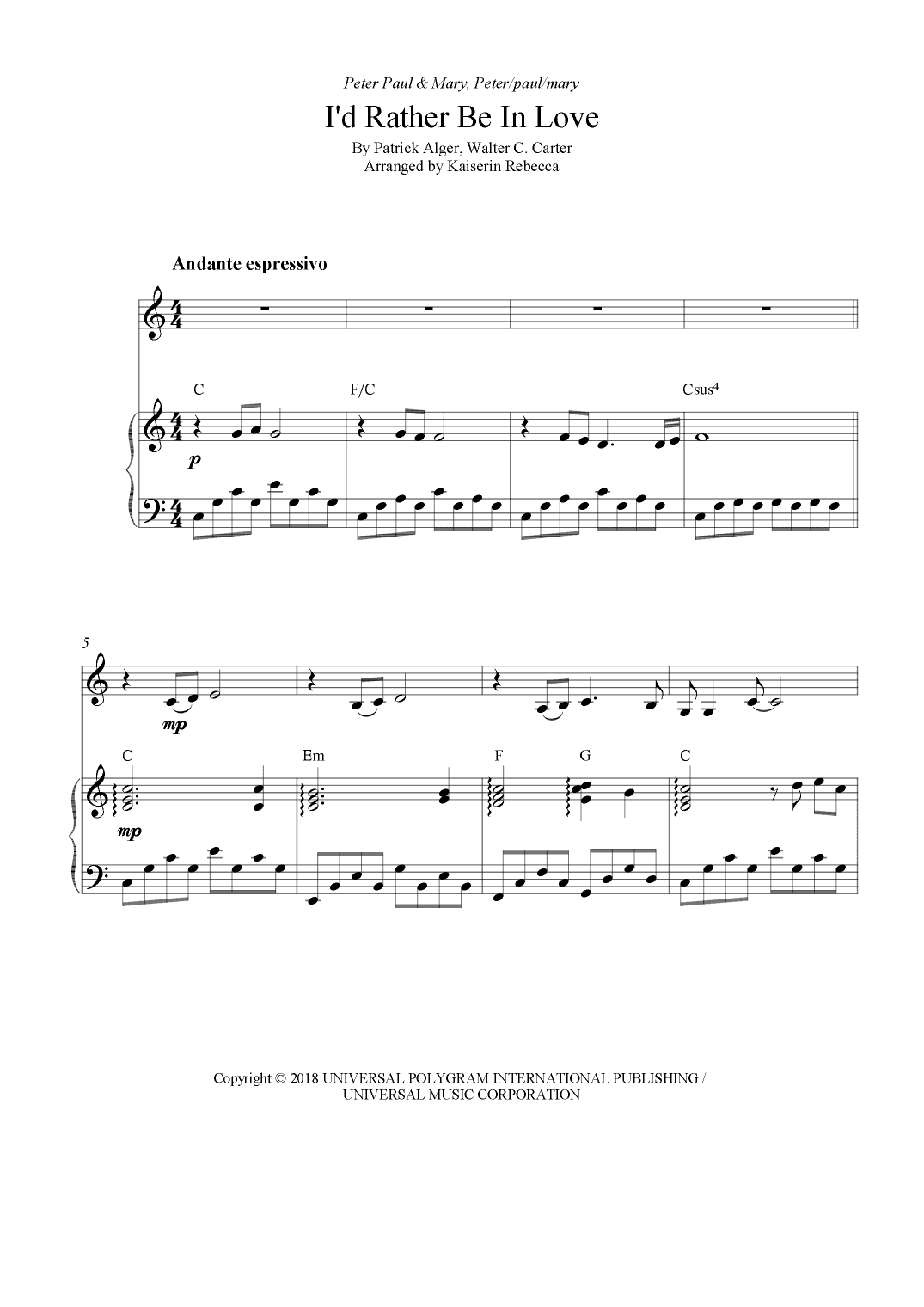 I'd Rather Be In Love (arr. Kaiserin Rebecca)