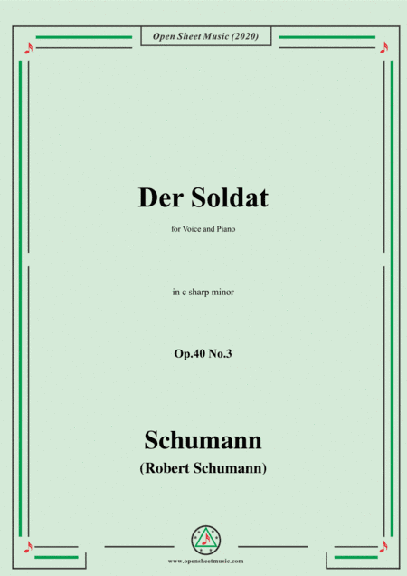 Schumann-Der Soldat Op.40 No.3,in c sharp minor (arr. MSM)