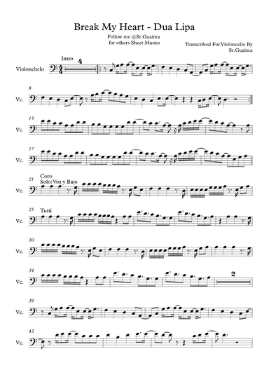 Break My Heart (arr. Sr. Guaima)