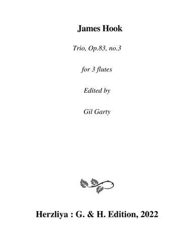 Trio, 3 flutes, Op.83, no.3 in D major (arr. Gil Garty)