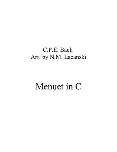 Menuet in C (arr. Nick Lacanski)