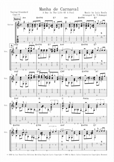 A Day In The Life Of A Fool (manha De Carnaval) (arr. Tomohisa Kumagai)