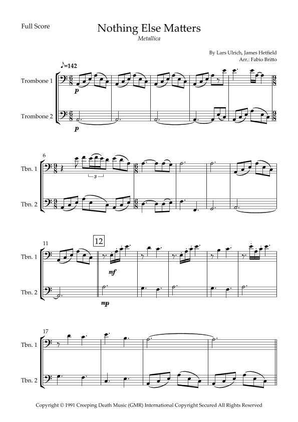 Nothing Else Matters (arr. Fabio Britto)