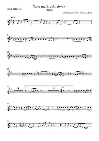 Take My Breath Away (love Theme) (arr. Melquisedeque C.Silva)