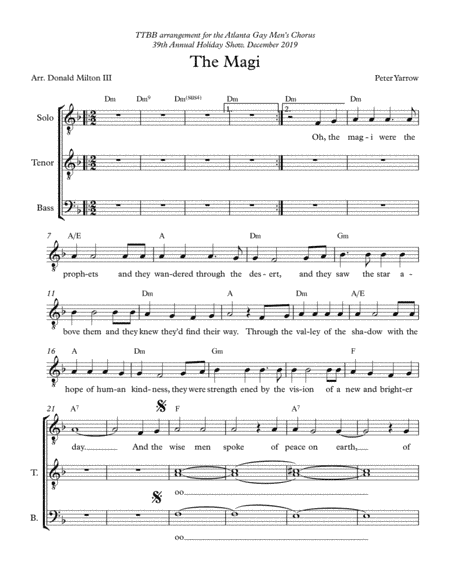 Magi,the(heart Of Man's)yarrow/h (arr. DMIII)