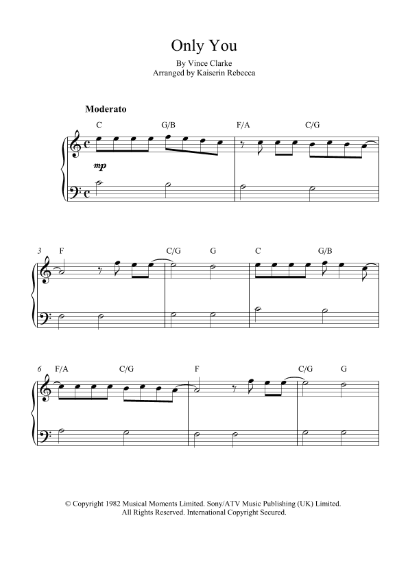 Only You (arr. Kaiserin Rebecca)