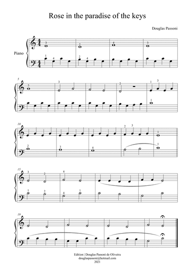 Rose in the paradise of the keys (Easy Piano)