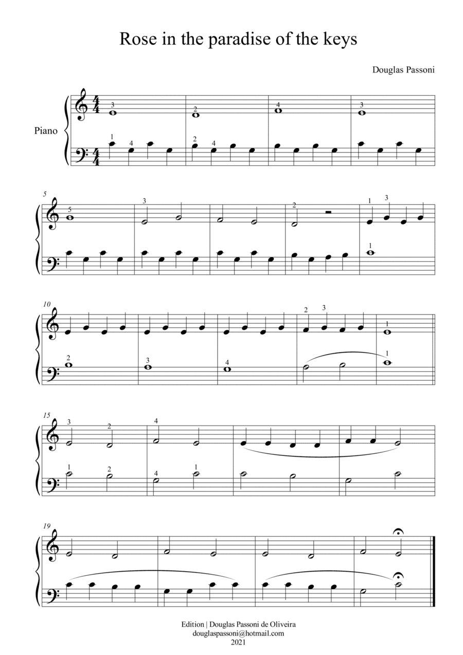 Rose in the paradise of the keys (Easy Piano)