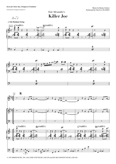 Cool Joe, Mean Joe (killer Joe) (arr. Popnroll 1976)