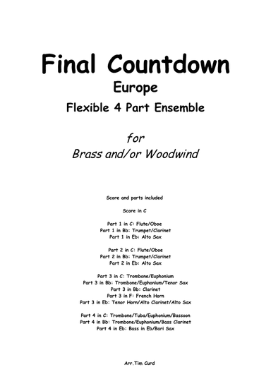 Final Countdown (arr. Tim Curd)