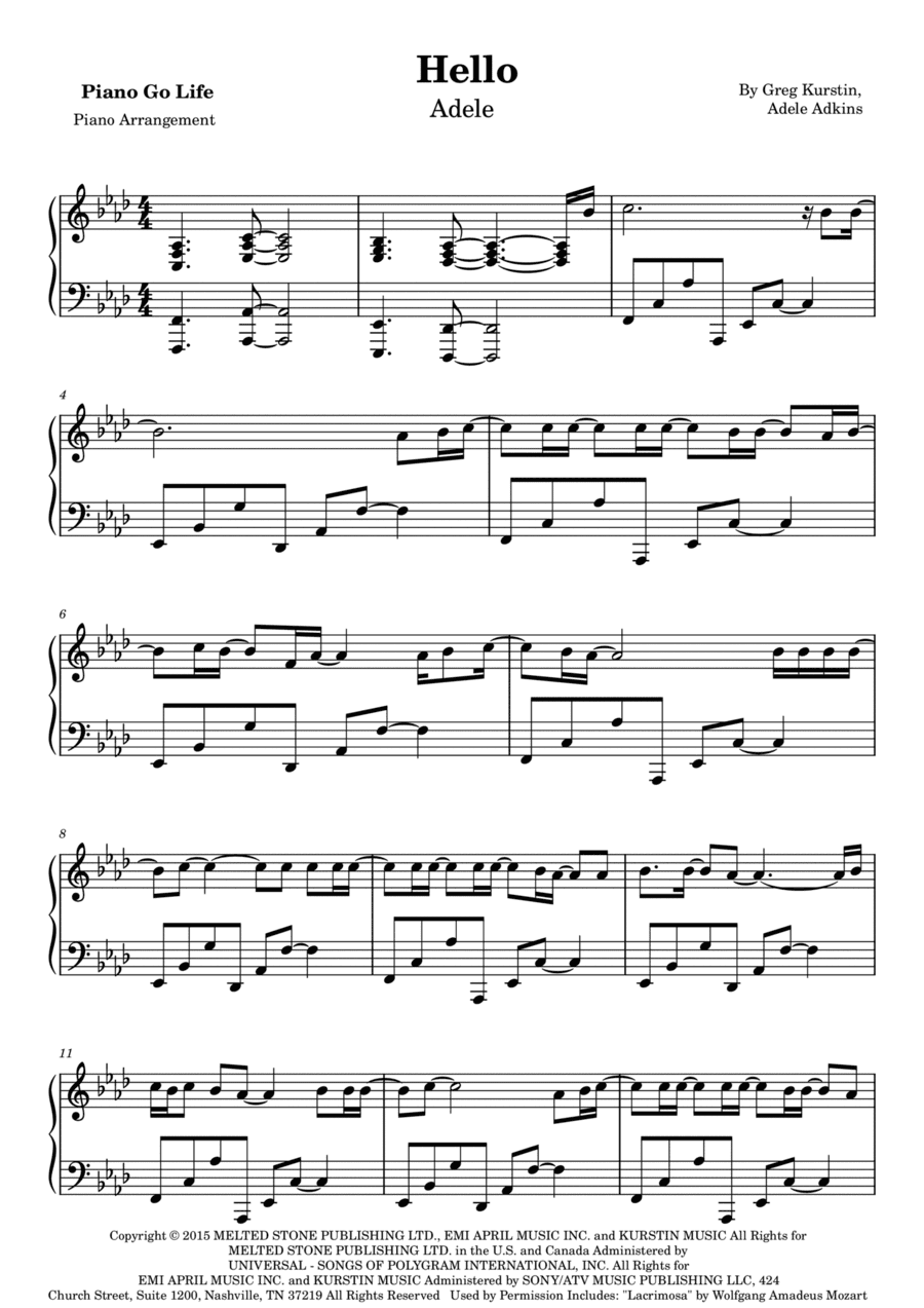 Hello (arr. Piano Go Life)