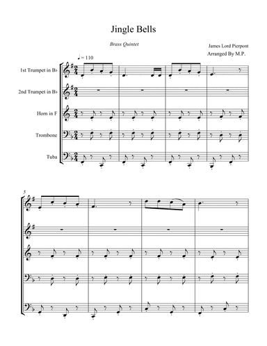 Jingle Bells - Brass Quintet (arr. Milorad Petrovic)
