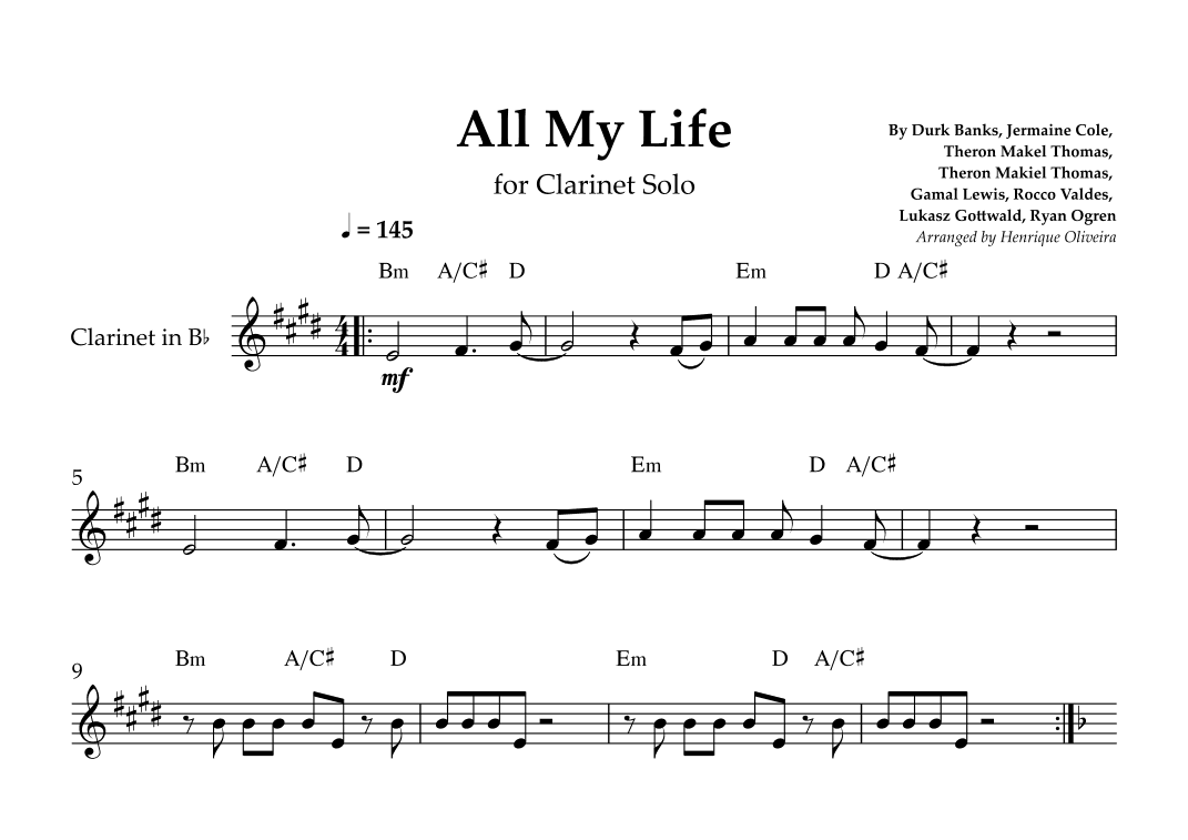 All My Life (arr. Henrique Oliveira)