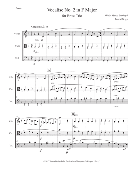 Vocals No. 2 in F Major (arr. James Bicigo)