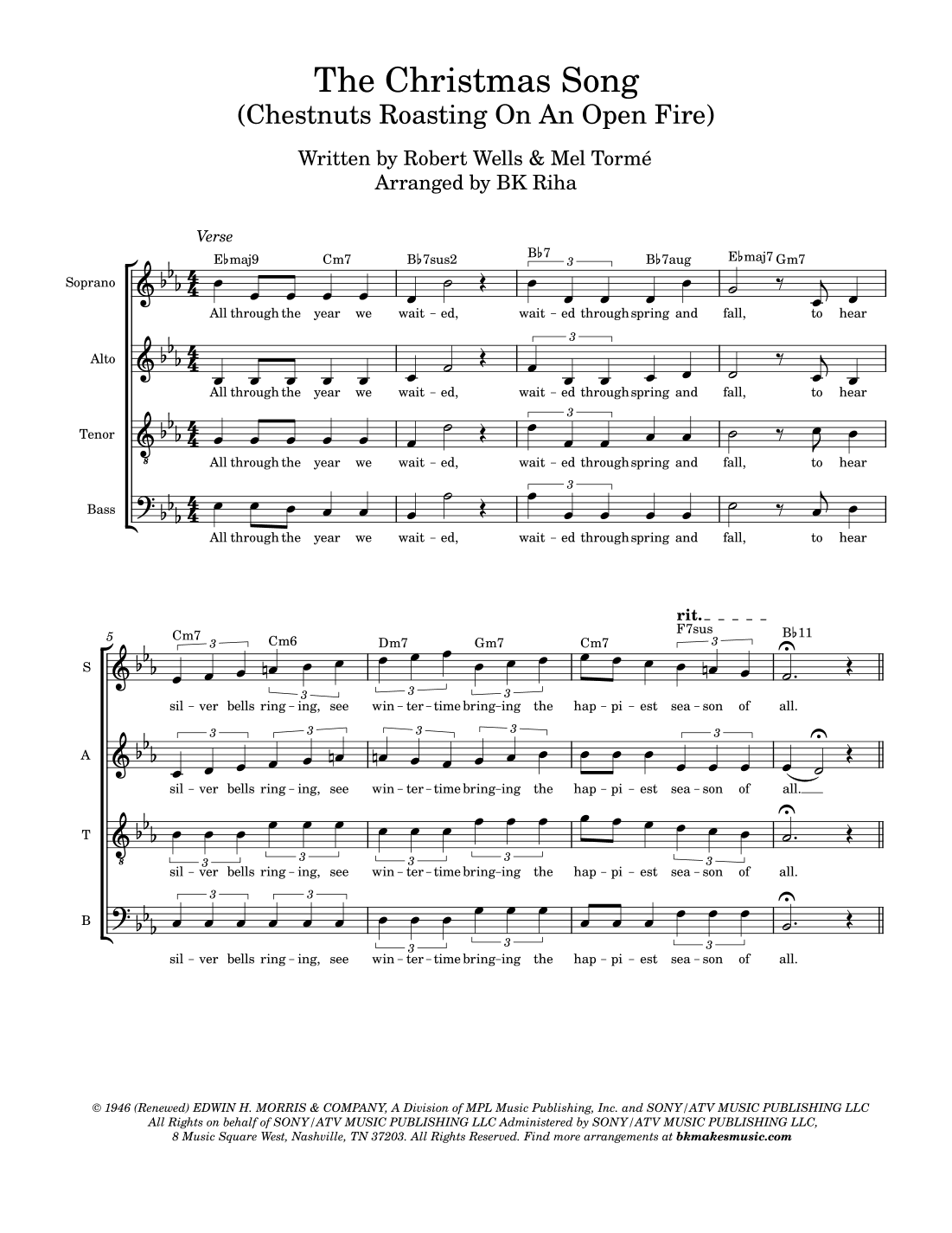 The Christmas Song (chestnuts Roasting On An Open Fire) (arr. BK Riha)