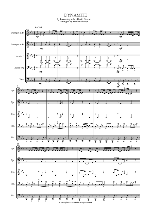 Dynamite (arr. Matthew pyeon)