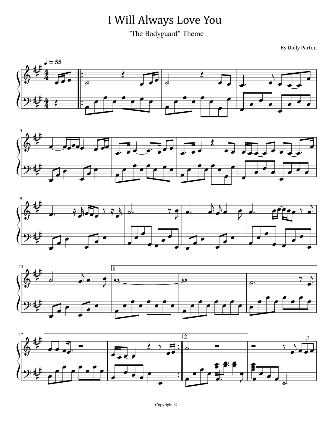 I Will Always Love You (arr. poon)