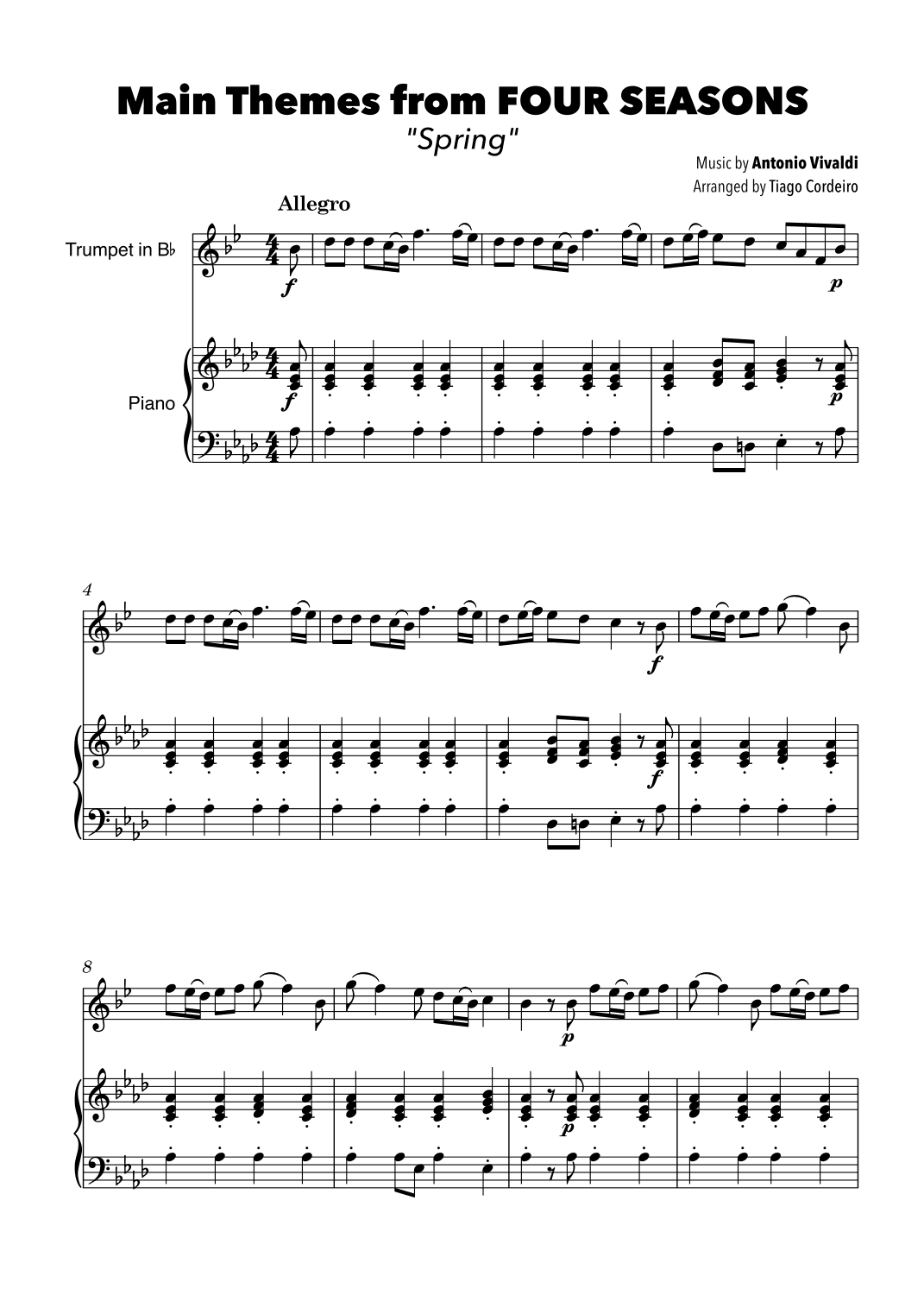 Main Themes from Four Seasons “Spring” (arr. Tiago Cordeiro)