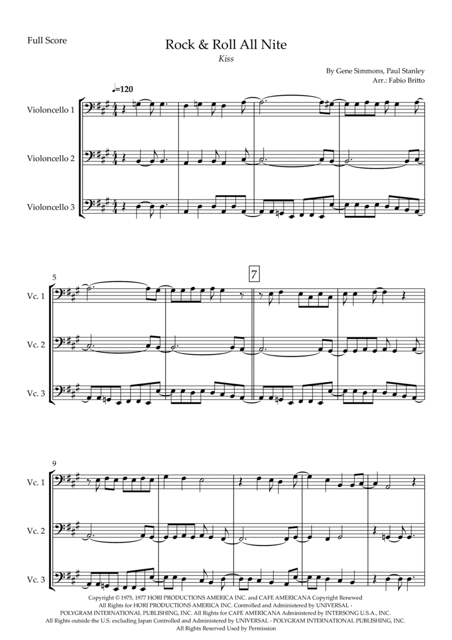 Rock And Roll All Nite (arr. Fabio Britto)