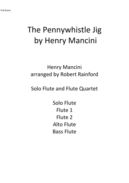 Pennywhistle Jig from the film THE MOLLY MAGUIRES (arr. Robert Rainford)