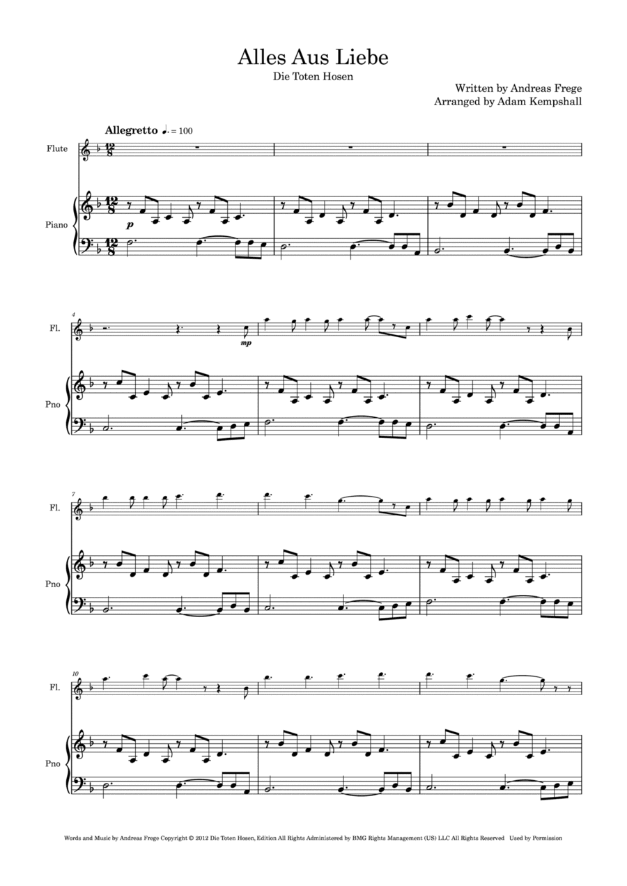 Alles Aus Liebe (arr. Adam Kempshall)