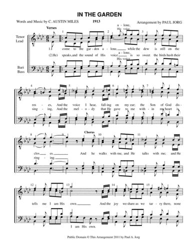 IN THE GARDEN (arr. Paul A. Jorg)
