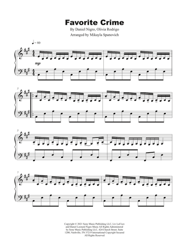 Favorite Crime (arr. Mikayla Spanovich)