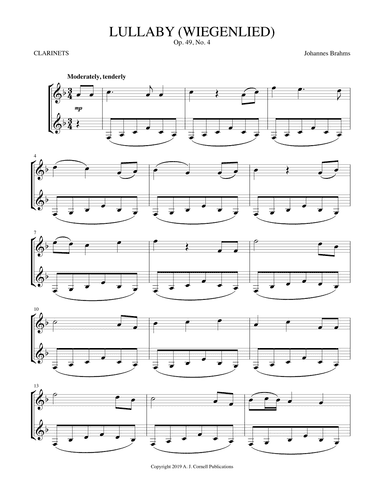 Lullaby (Wiegenlied) (arr. Mark Phillips)