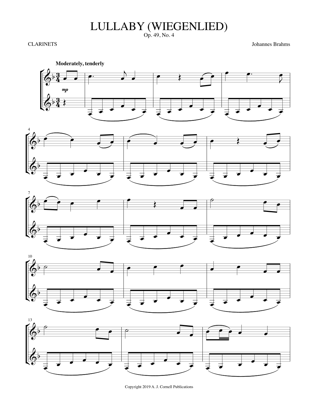 Lullaby (Wiegenlied) (arr. Mark Phillips)