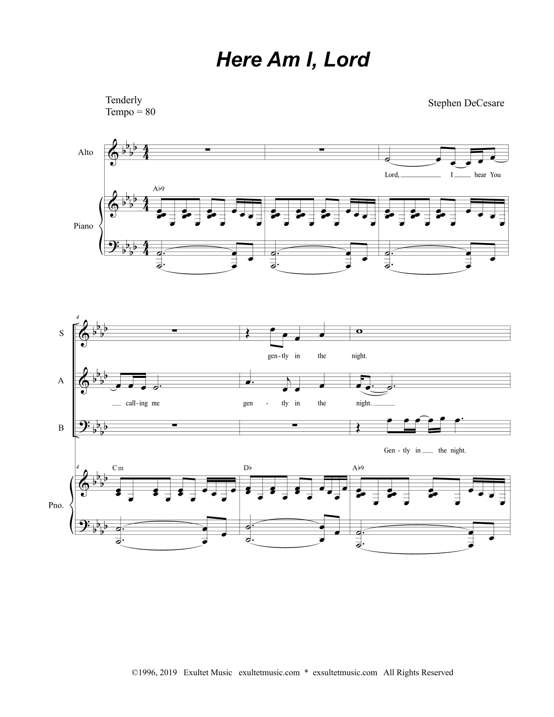 Here Am I, Lord (for SAB)