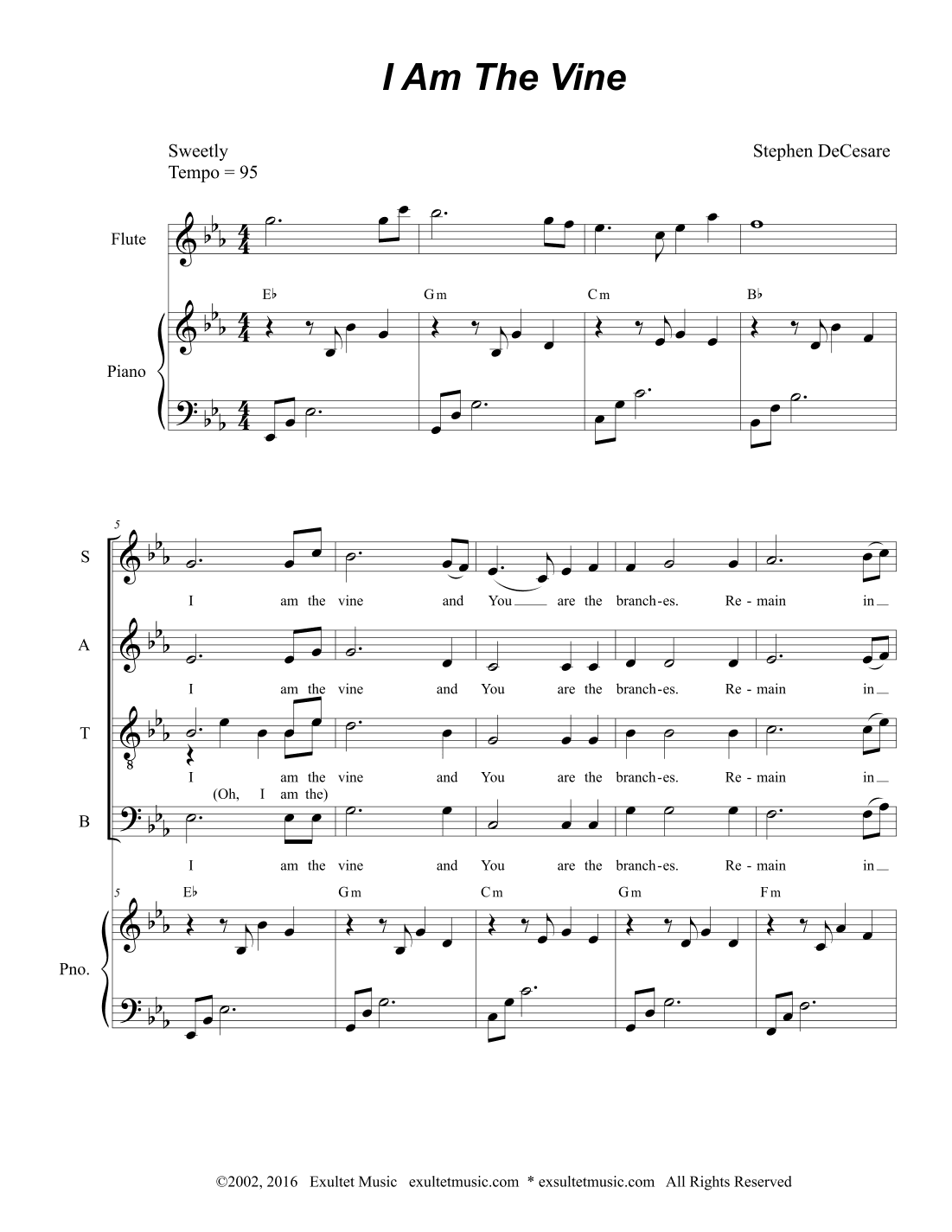 I Am The Vine (SATB - Alternate Version)