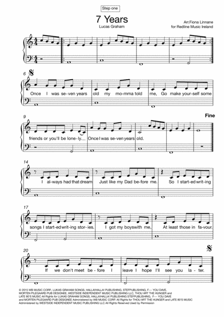 7 Years (arr. Fiona Linnane)