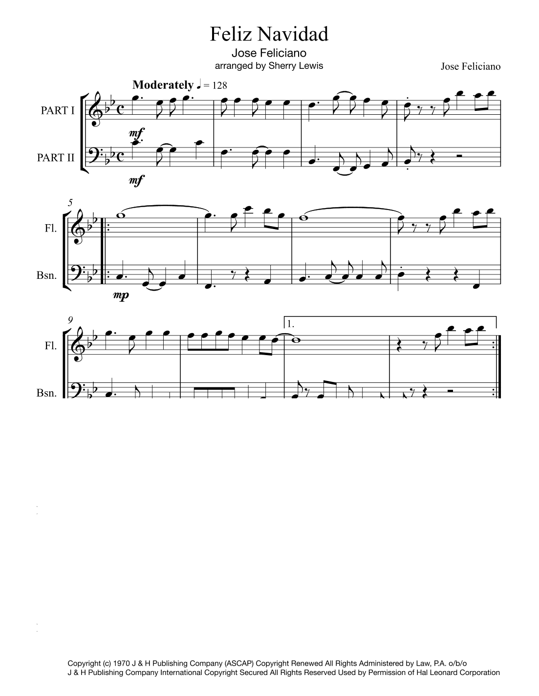 Feliz Navidad (arr. Sherry Lewis)