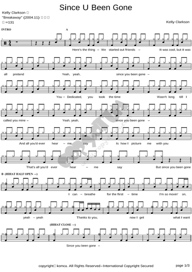 Since U Been Gone (arr. COPYDRUM)